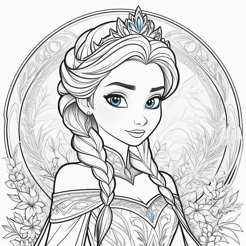 Elsa frozen coloring pages: princess, tiara, ice, flowers, crown, color, princesses, face, coloring, winter