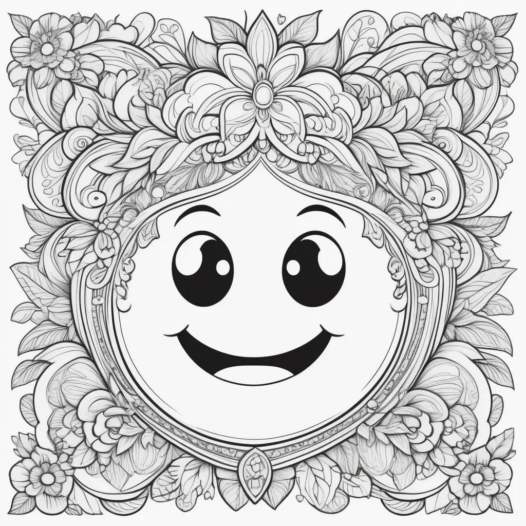 Emoji Coloring Pages: A Smiling Flower Crown