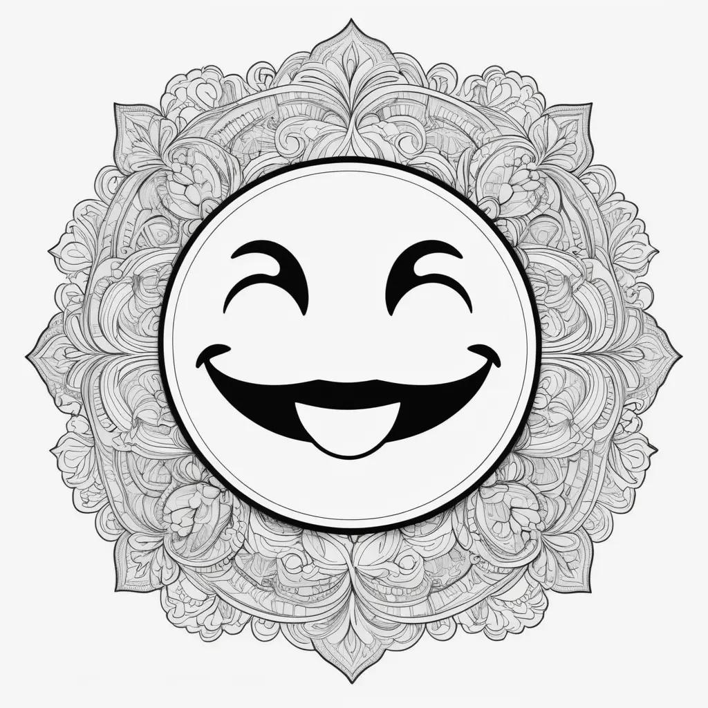 Emoji Coloring Pages with a Happy Smiling Face