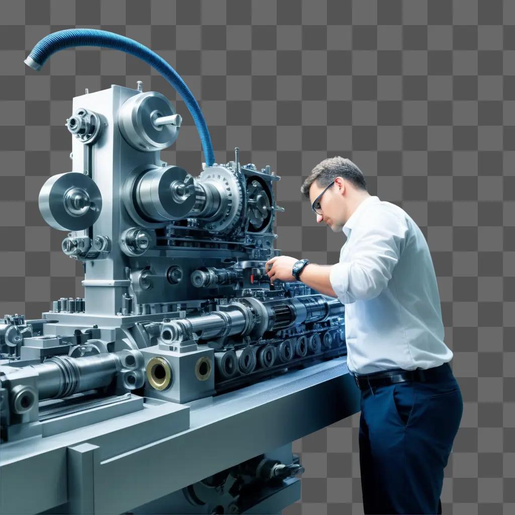 Engineer working on a large industrial machine