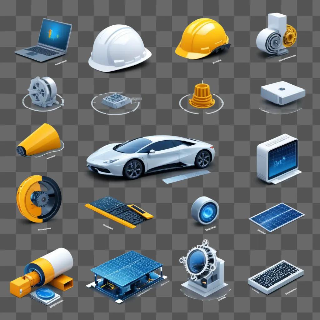 Engineering clipart shows a variety of tools and devices