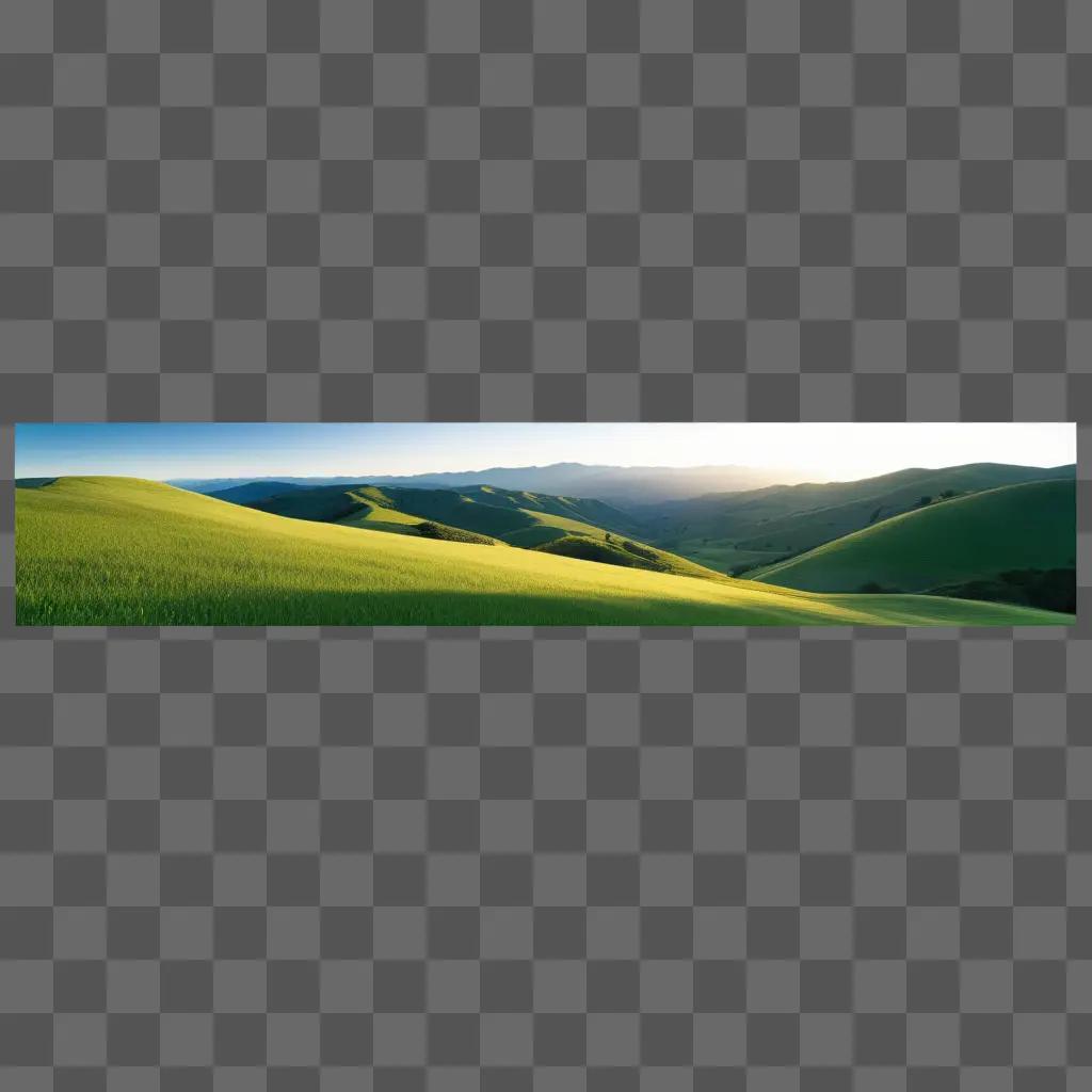 Enhance image: Landscape with hills and grass