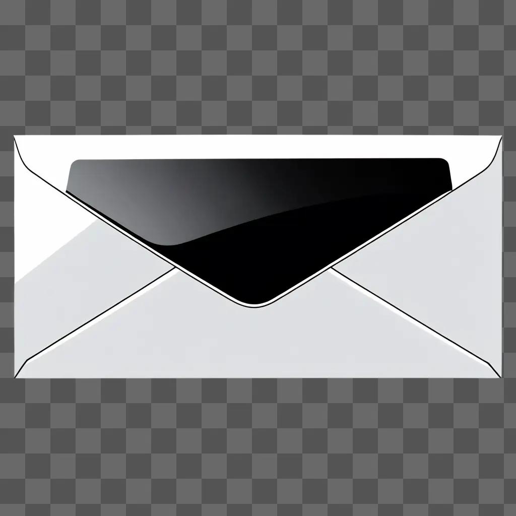 Envelope with a black object inside it