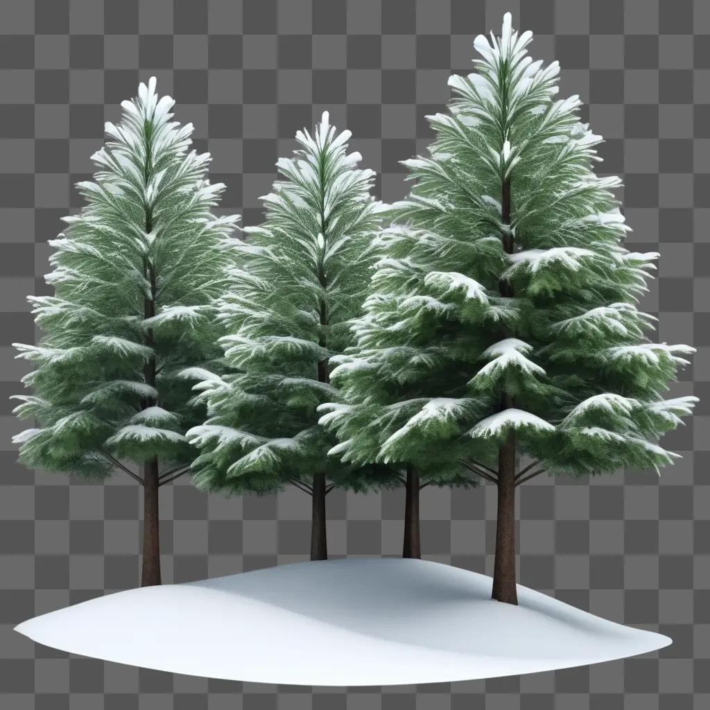 Evergreen trees with snow on them in winter