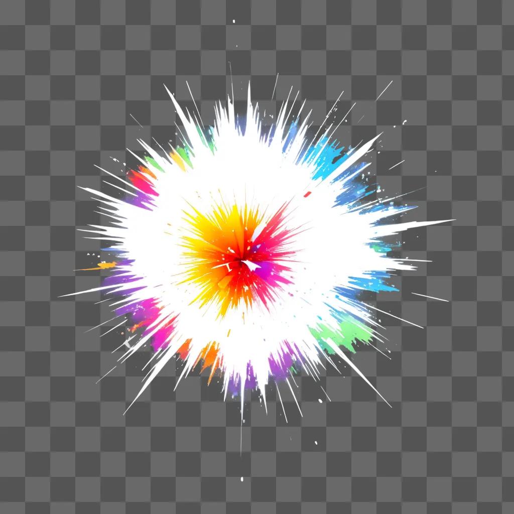 Explosive burst of colorful light on a transparent background