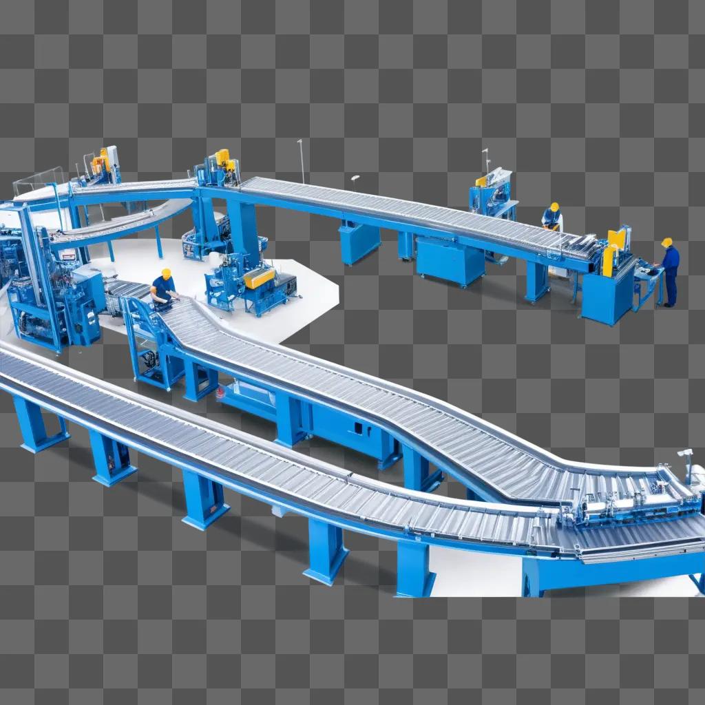 Factory with conveyor belt production line