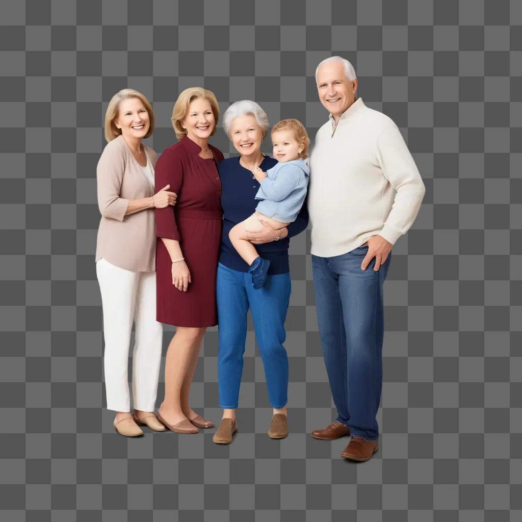 Family posing for a photo together