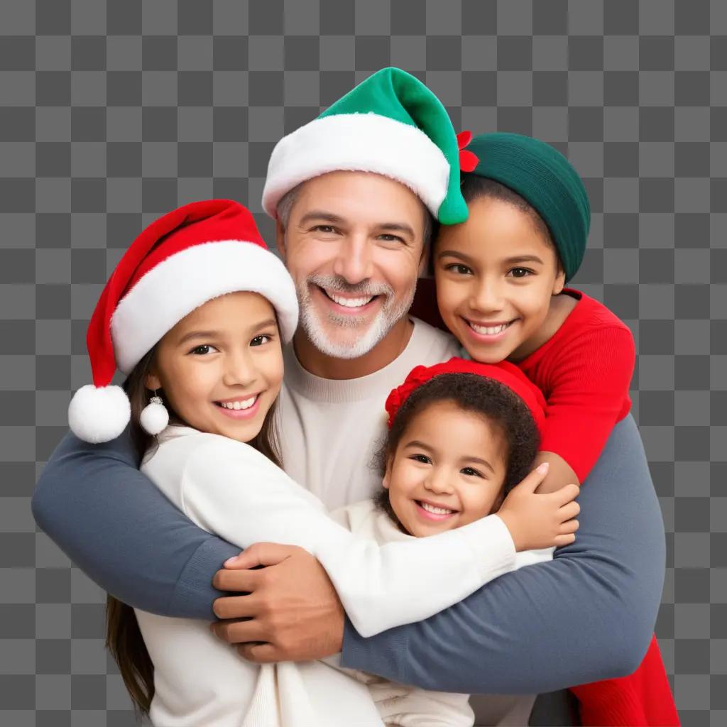 Family posing together for a Christmas picture