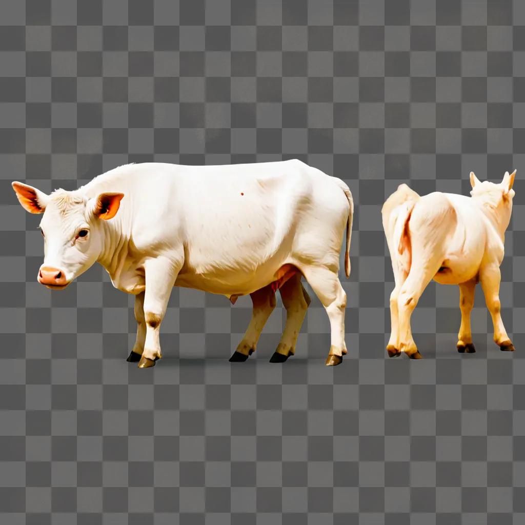 Farm animal clipart image of two cows