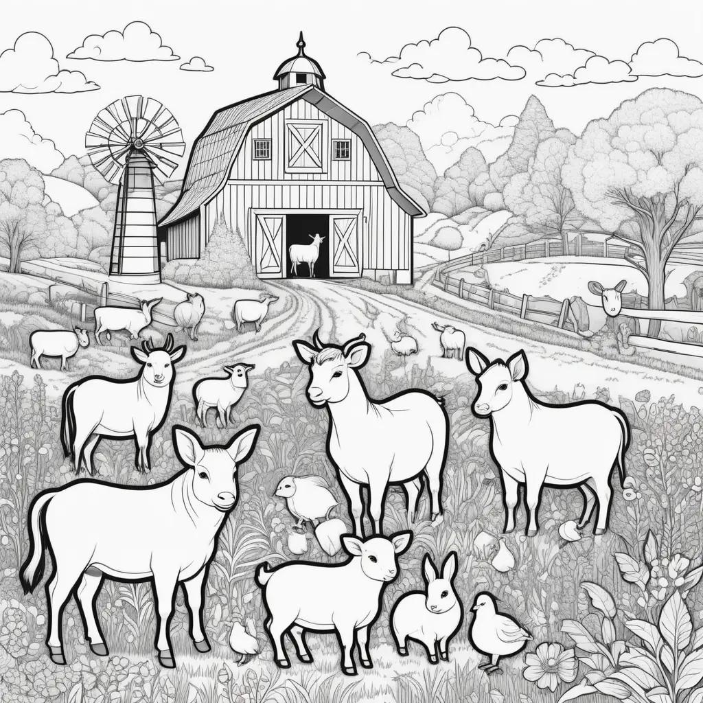 Farm animals coloring pages: sheep, lambs, chickens, ducks, and more