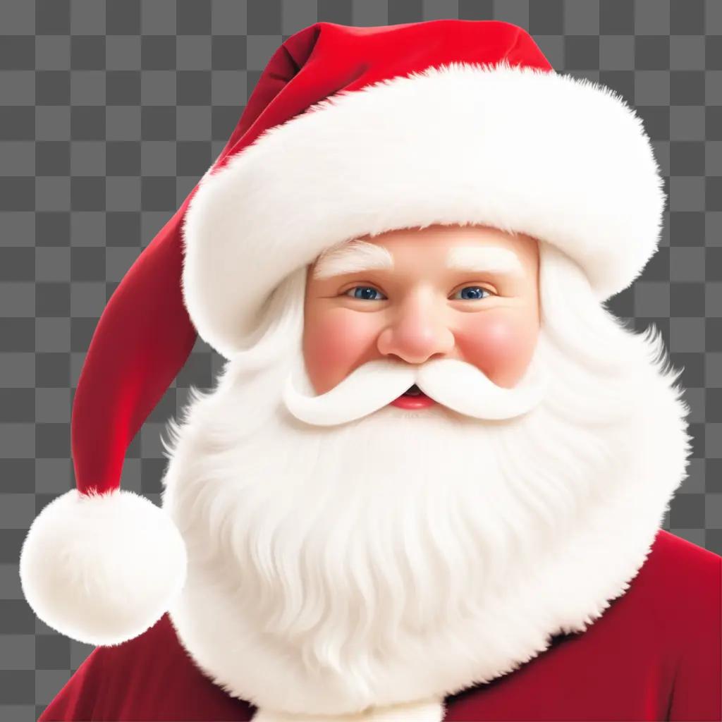 Father Christmas hat with red beard and mustache