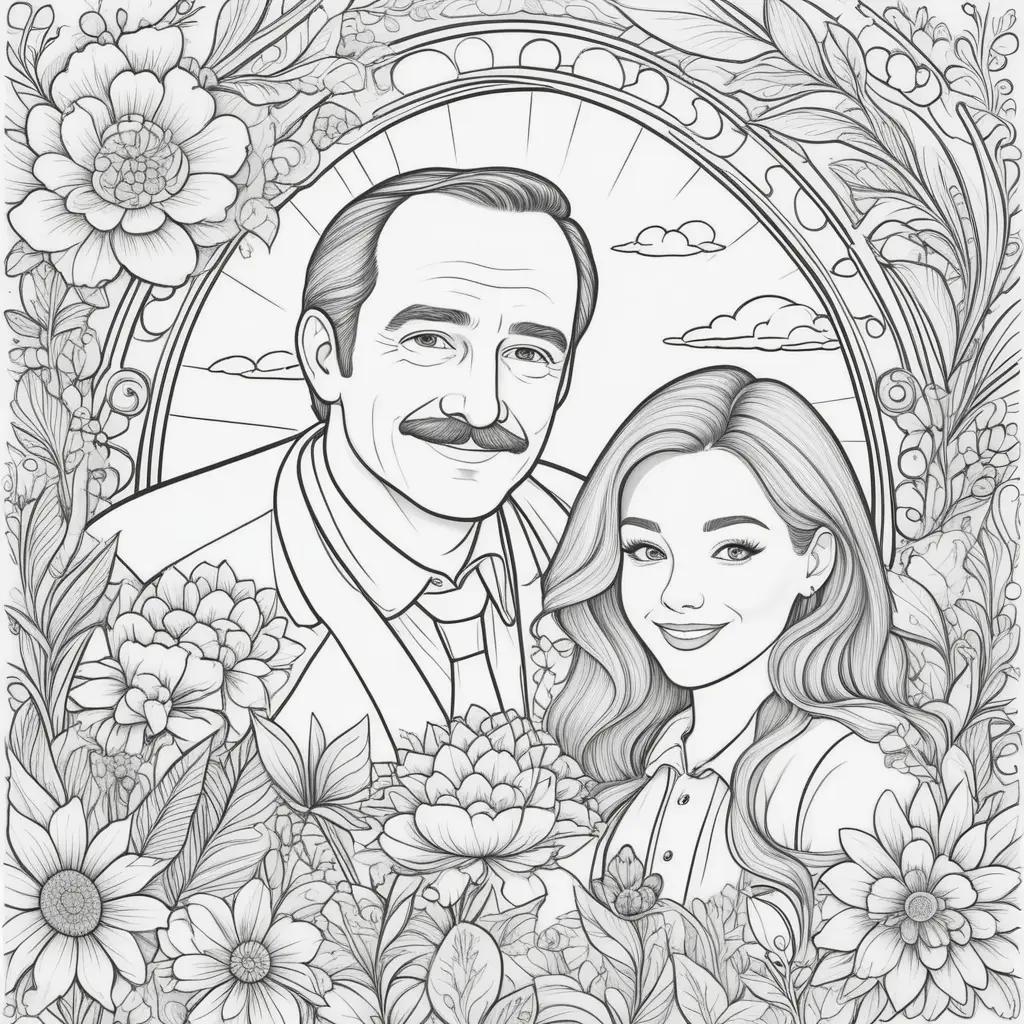 Fathers Day Coloring Pages Show A Man And A Woman