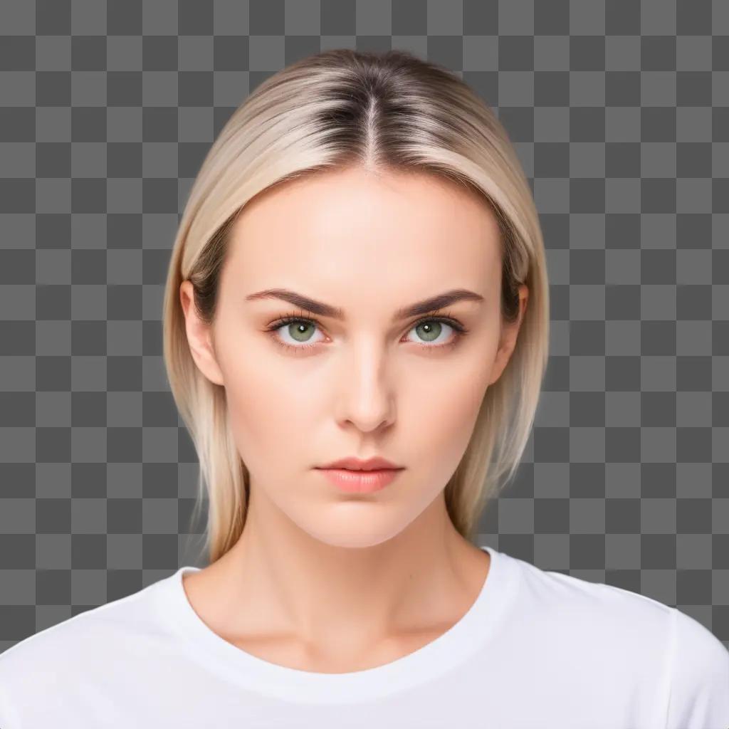 Female model with focused gaze in a blurred background