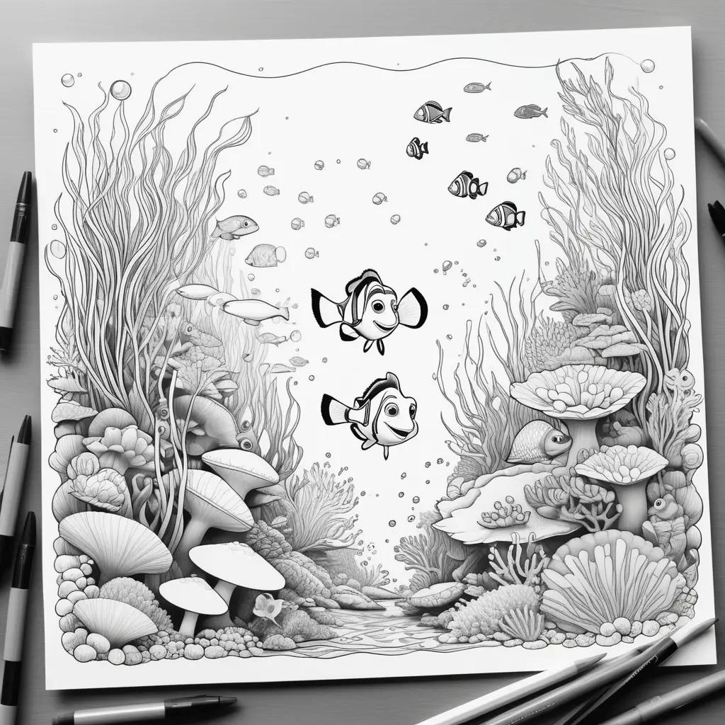 Finding Nemo Coloring Pages: Fish and Coral Reef