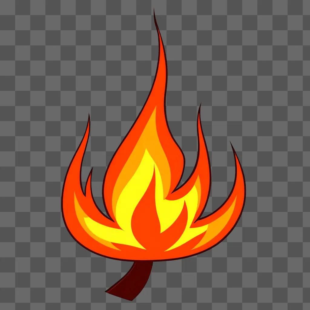 Fire clipart: A graphic of a flame against a dark background