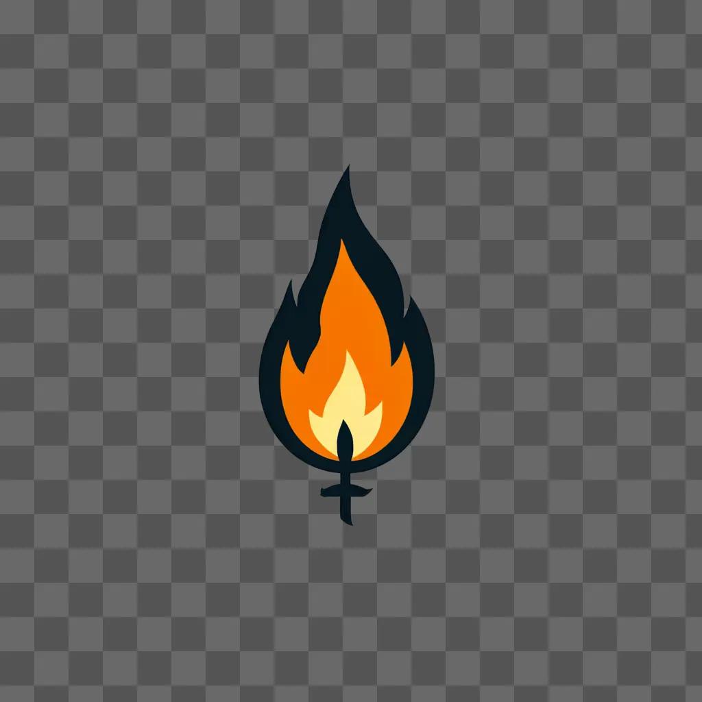 Fire clipart shows a small flame on a brown background