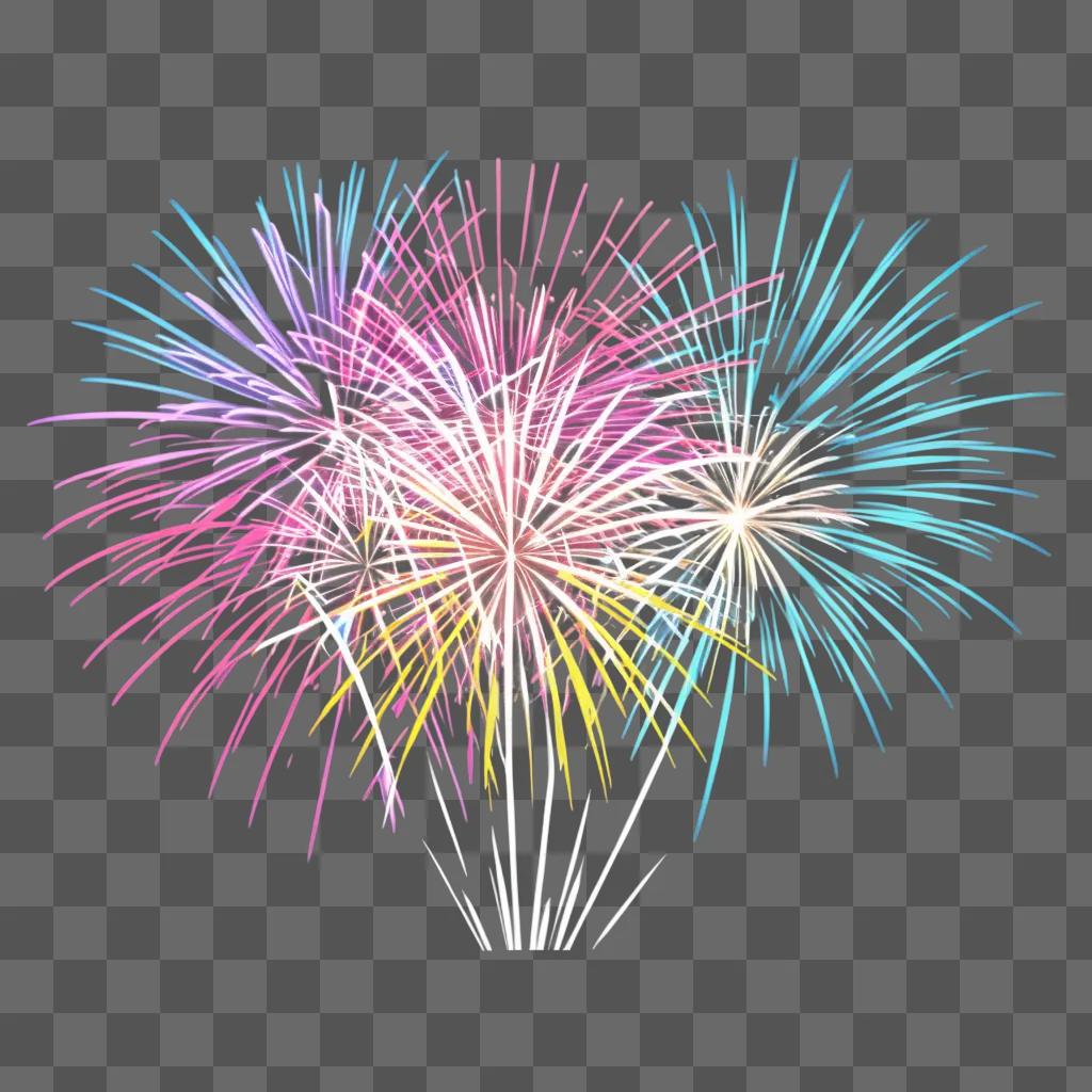 Fireworks in a colorful clipart design