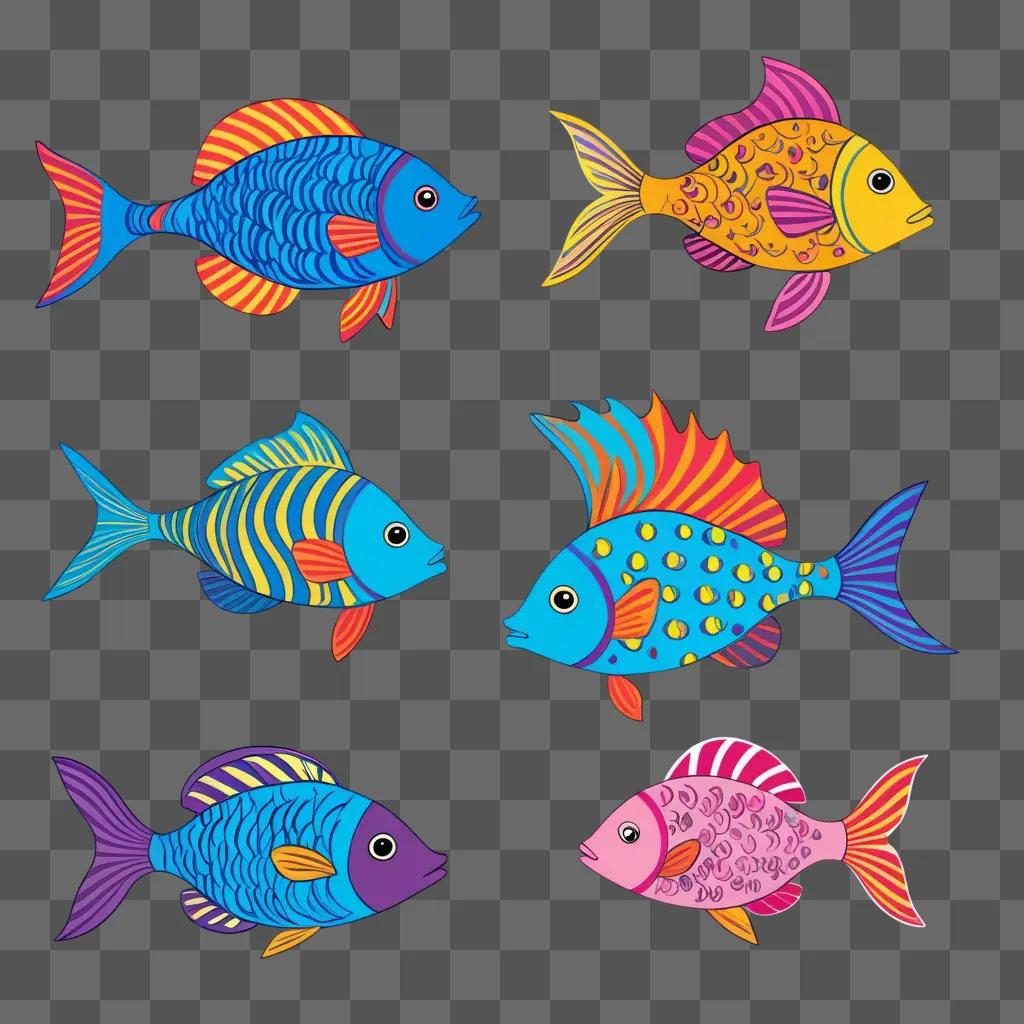 Fish drawing for kids: colorful ocean scene