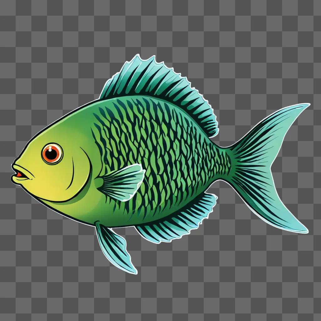 Fish drawing for kids with glowing tail