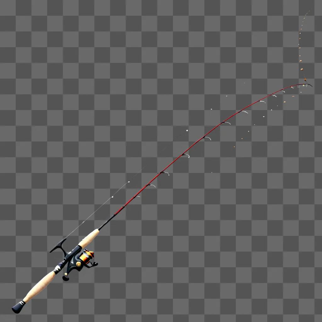 Fishing pole clipart with lights and reel