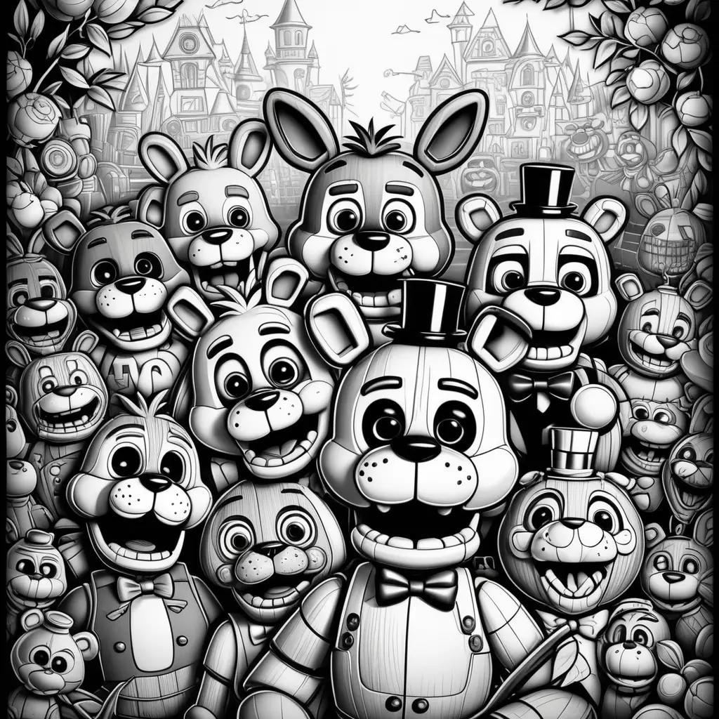 Five Nights at Freddys Coloring Page: A Halloween Scary Coloring Book