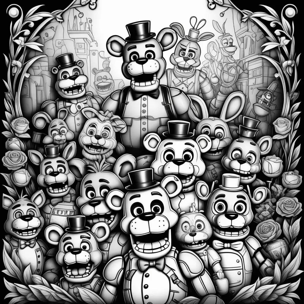 Five Nights at Freddys Coloring Pages Black and White