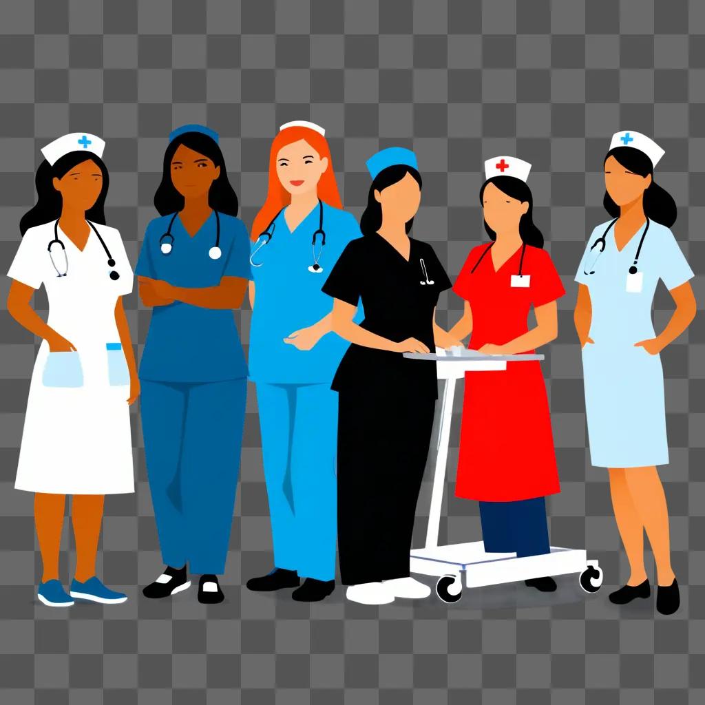 Five Nurses in Clipart