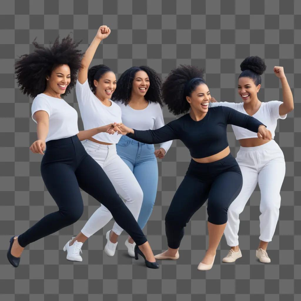 Five black women posing for a photo