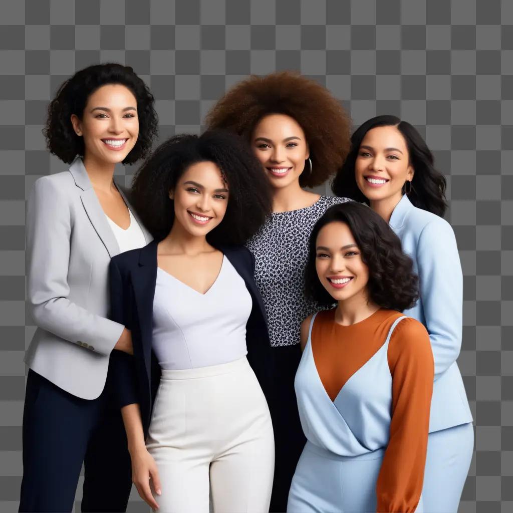 Five ladies smile together in a group