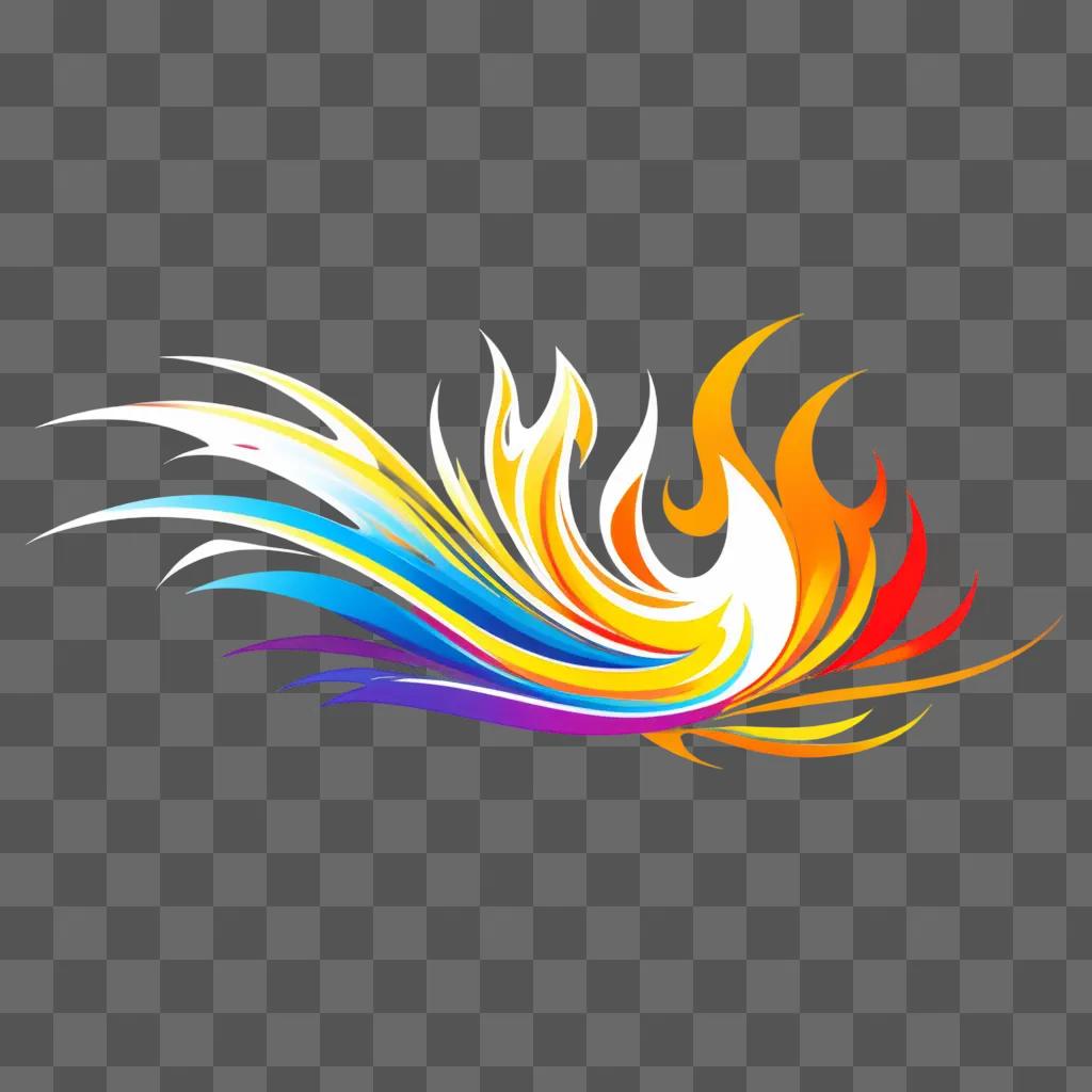 Flames clipart in a gradient color scheme