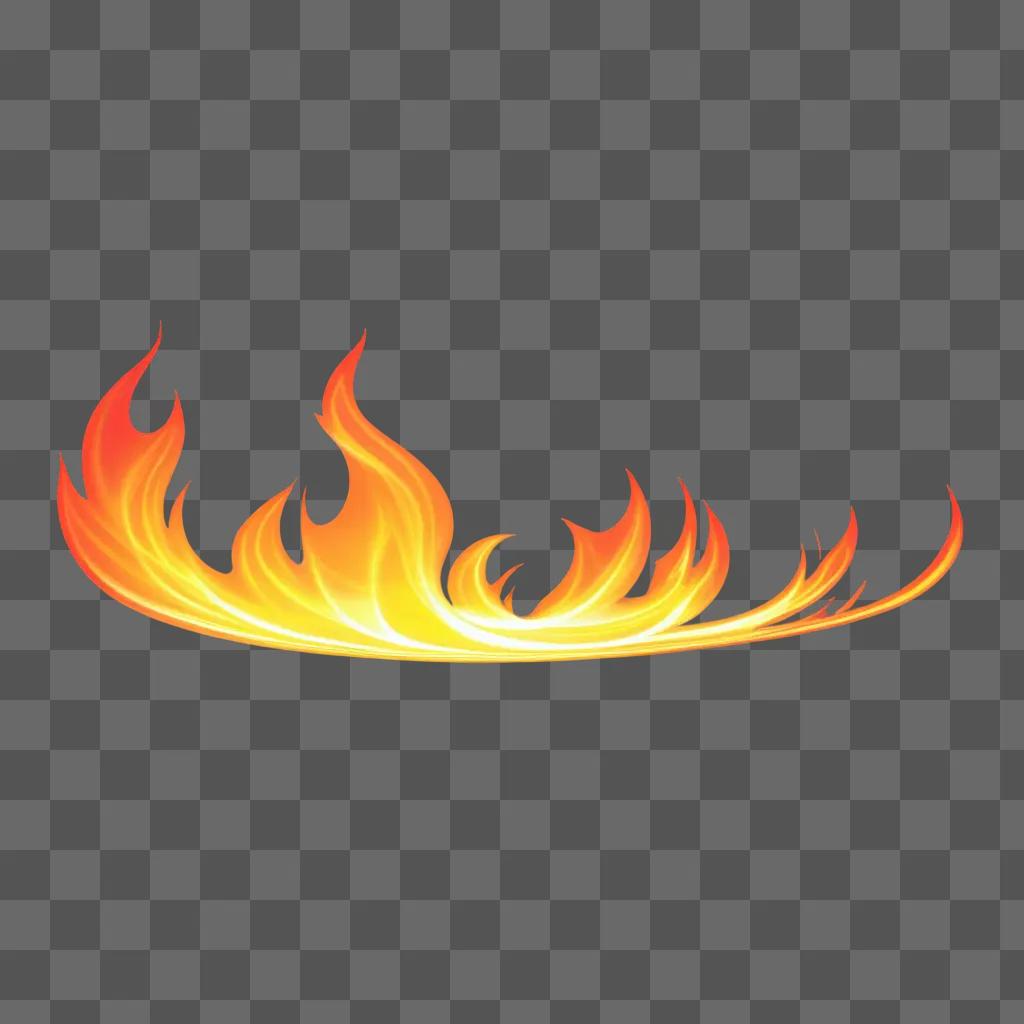 Flames in a transparent design on a yellow background