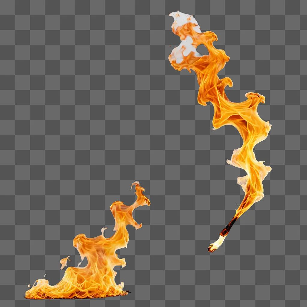 Flaming stick with a fire clipart background