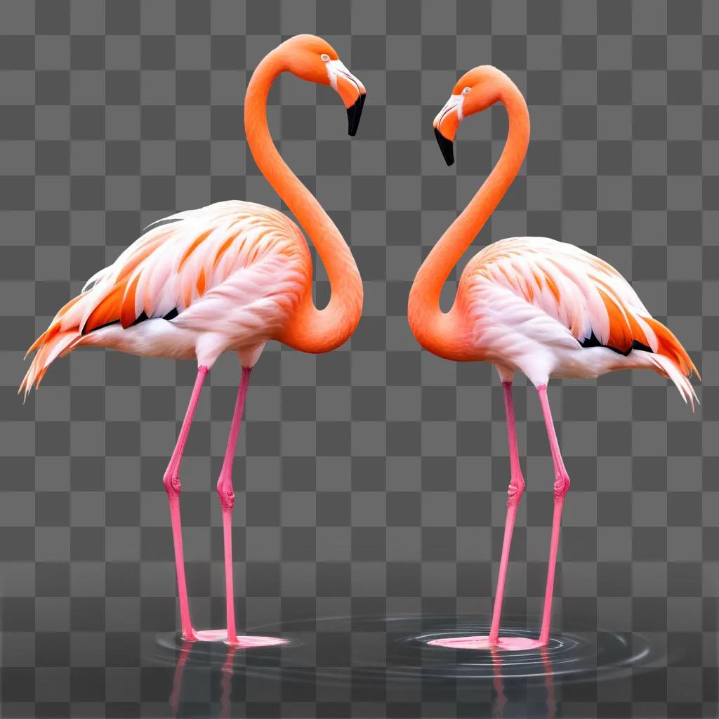 Flamingos make heart shapes with their beaks