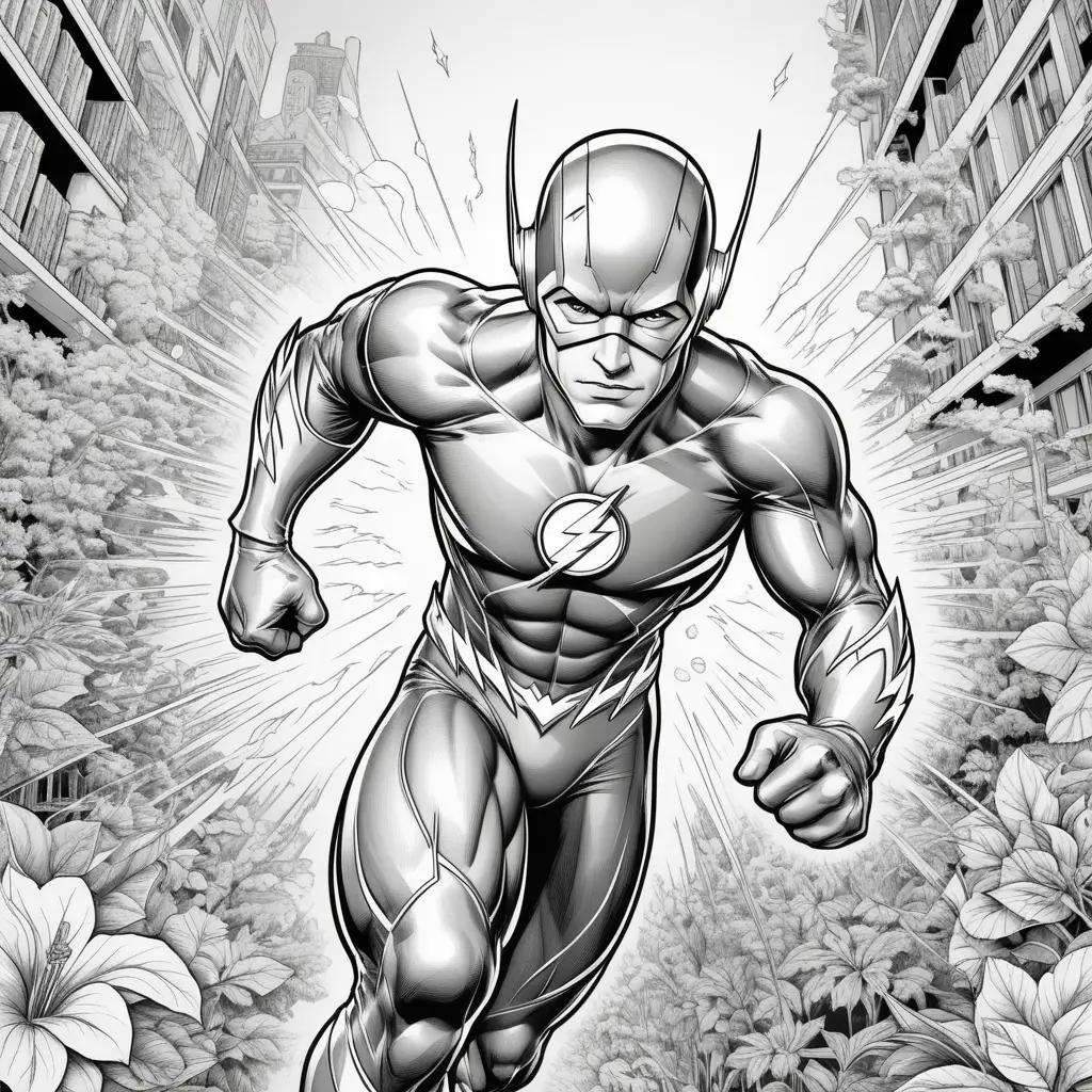 Flash comic with black and white coloring pages