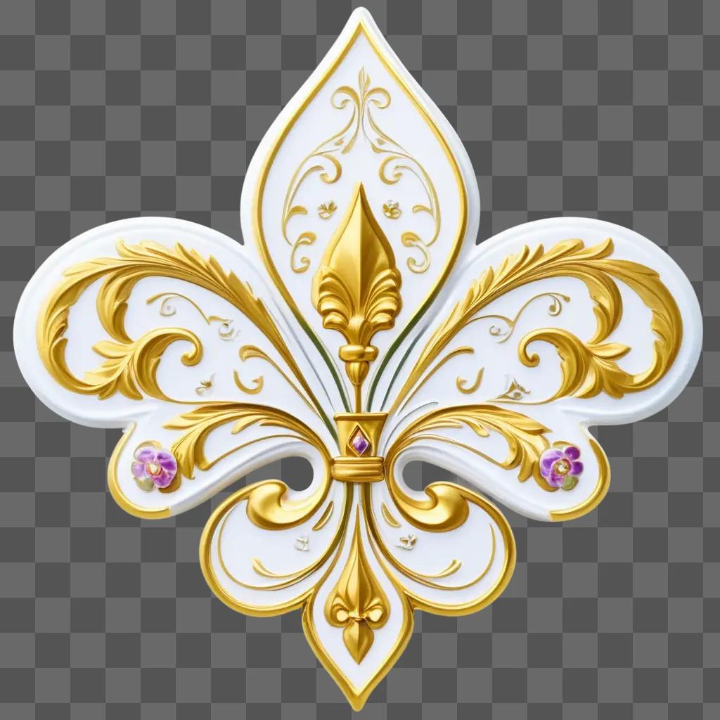 Fleur de lis design on white background