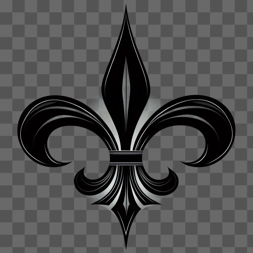 Fleur de lis logo against a black background