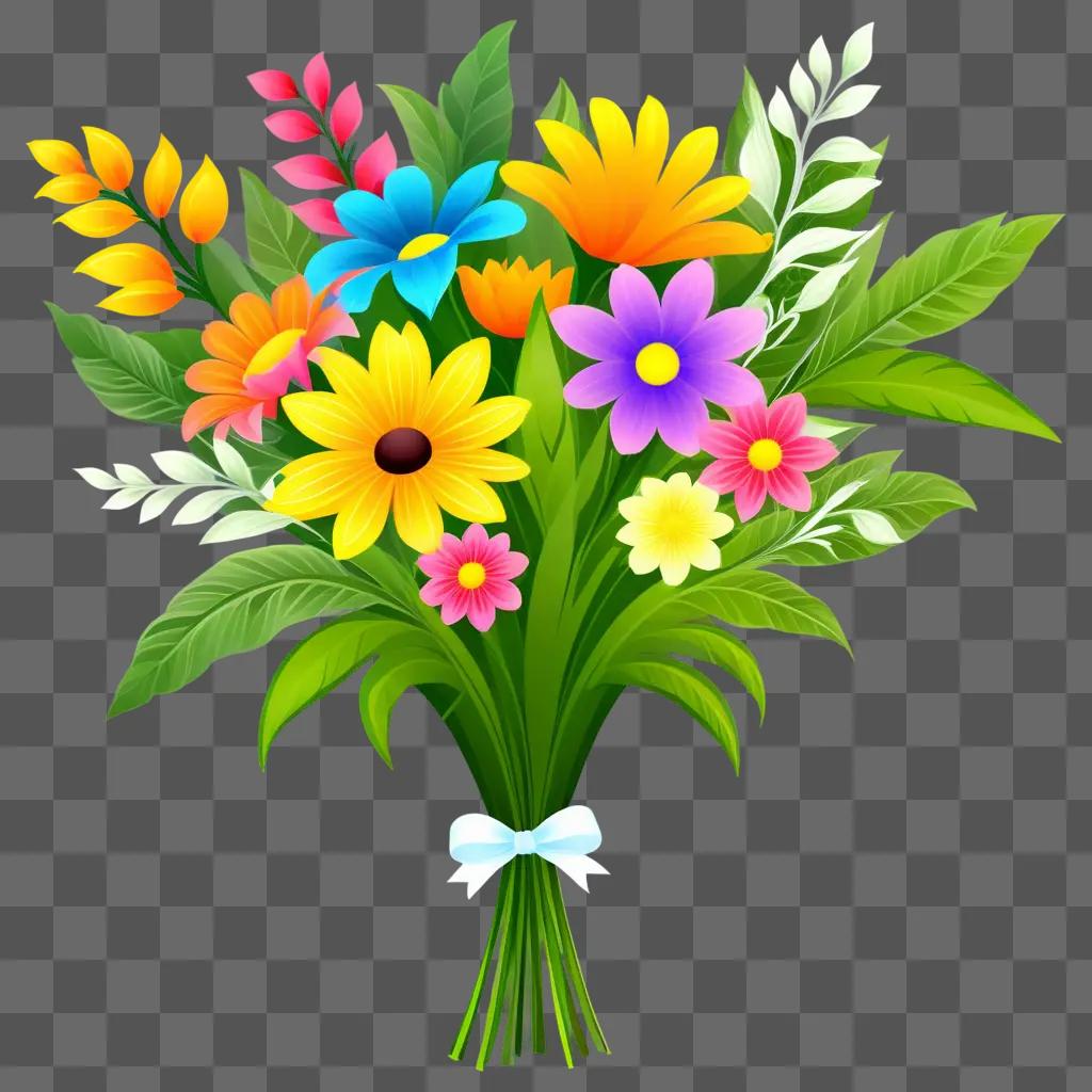 Flower bouquet clipart with green background