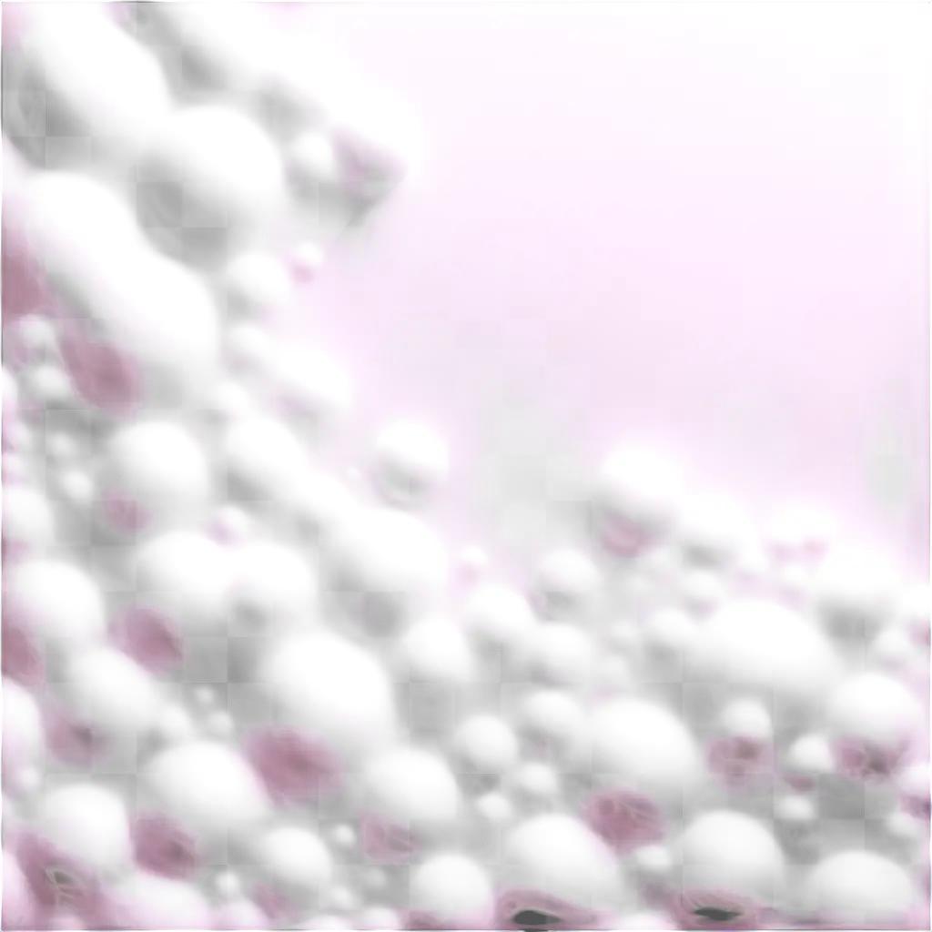 Foamy bubbles in a pink watery sky