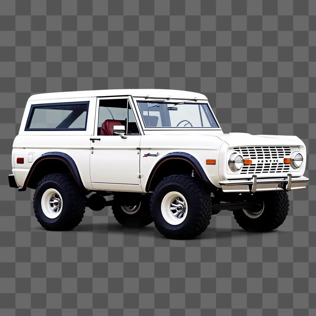 Ford Bronco in white color on the road