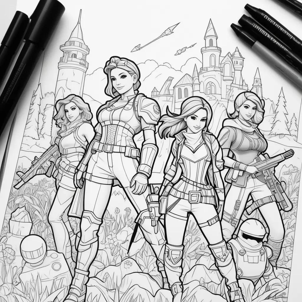 Fortnite Coloring Pages Featuring Female Heroes