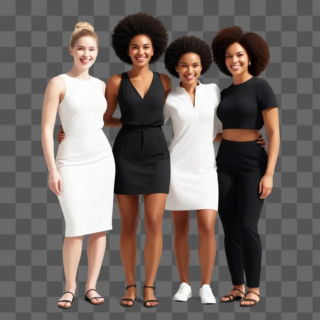 Four black women posing for a photo