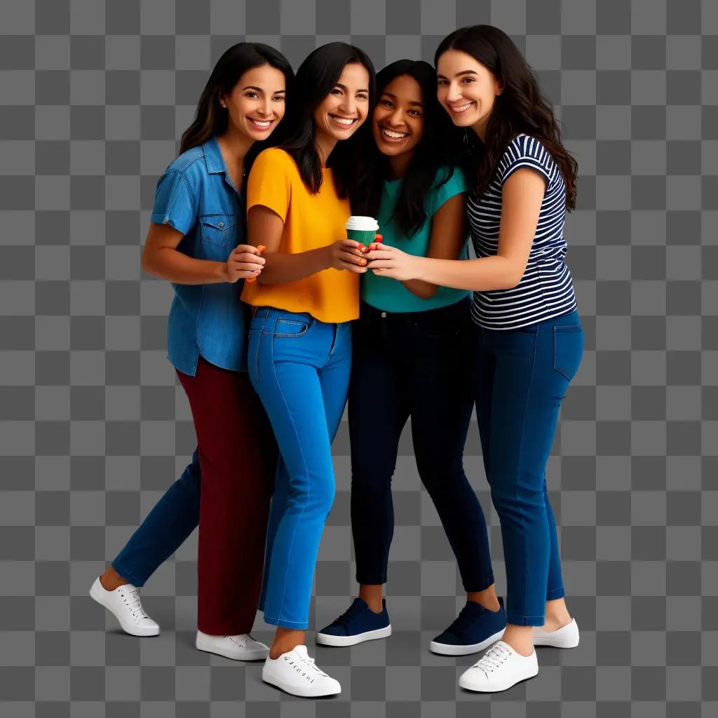 Four friends pose for a picture together