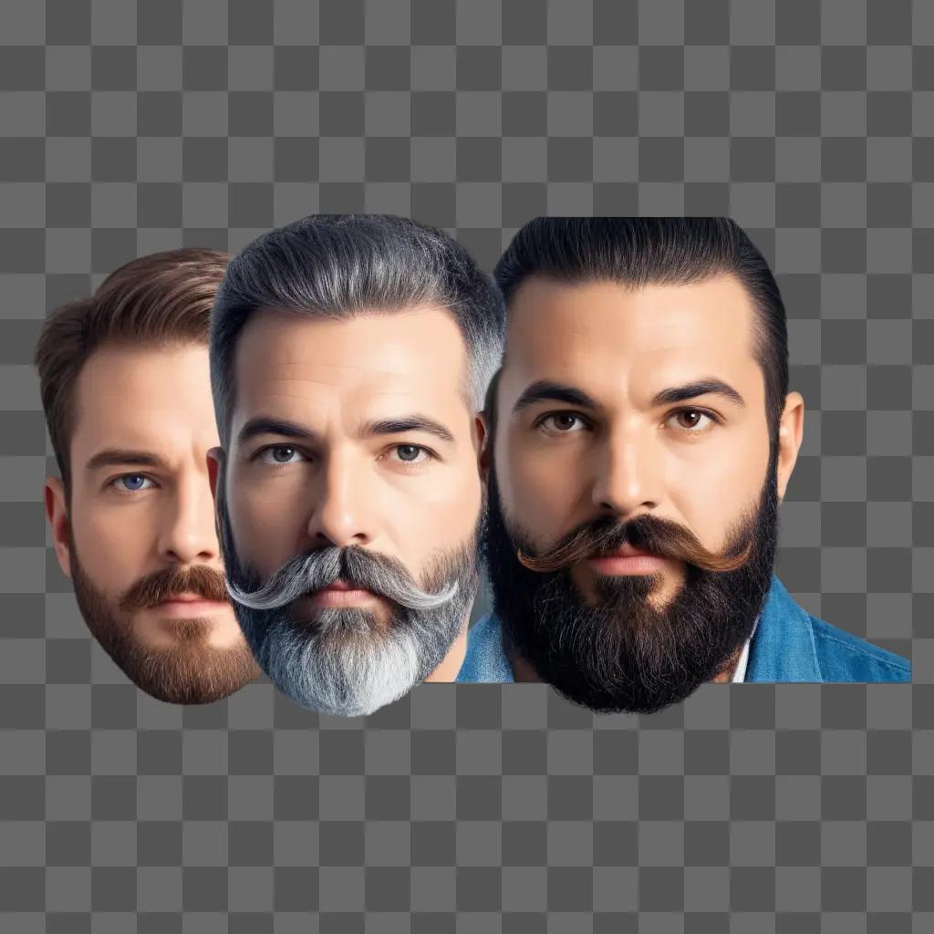 Four men with facial hair and mustaches