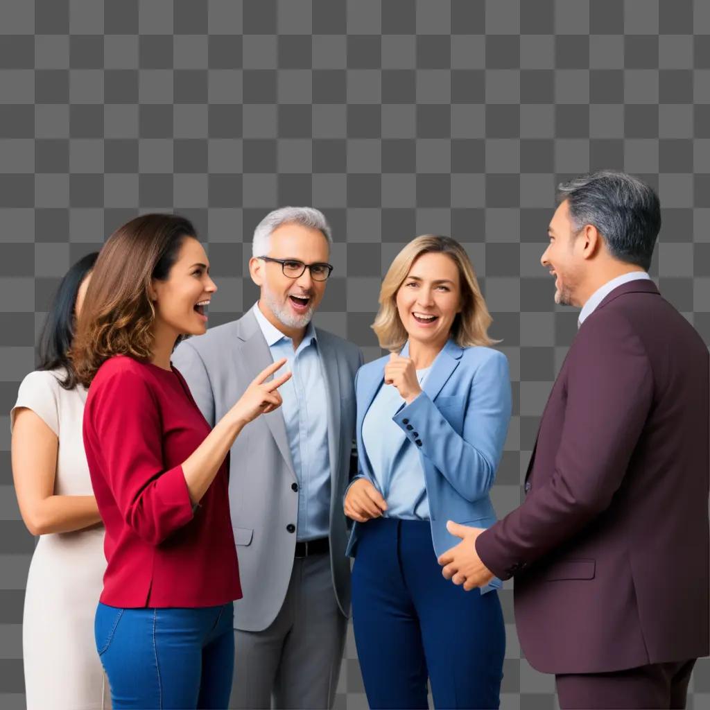 Four people engaged in a discussion