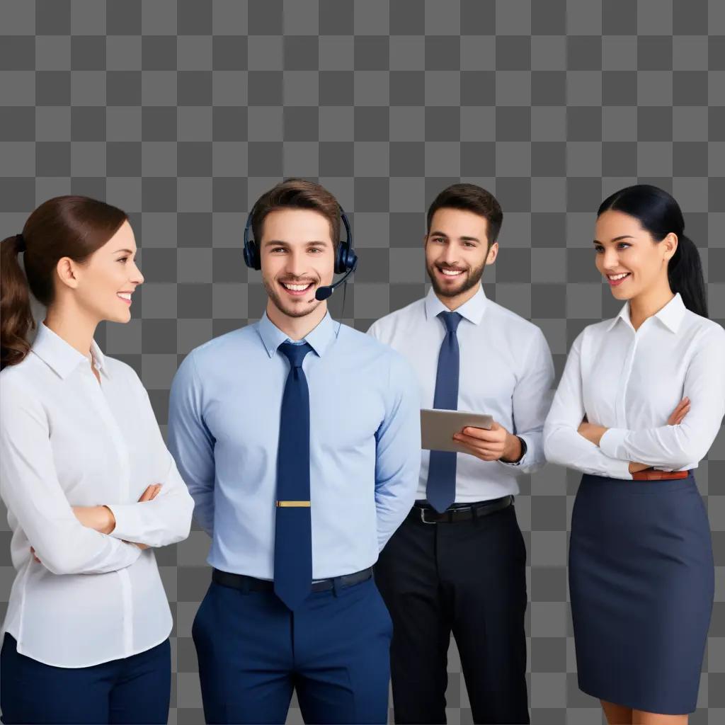 Four professionals smiling at camera