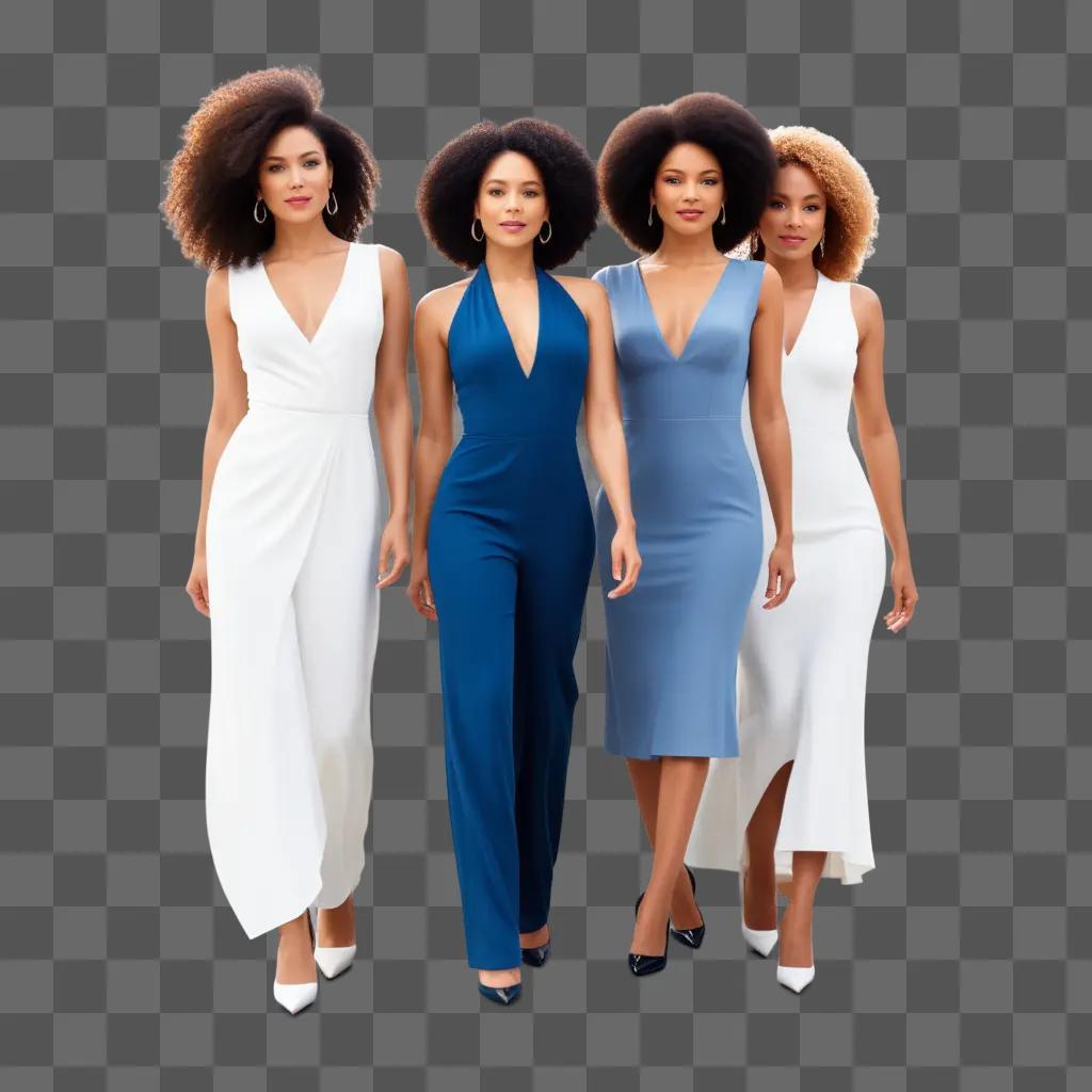 Four stylish ladies pose for a photo shoot