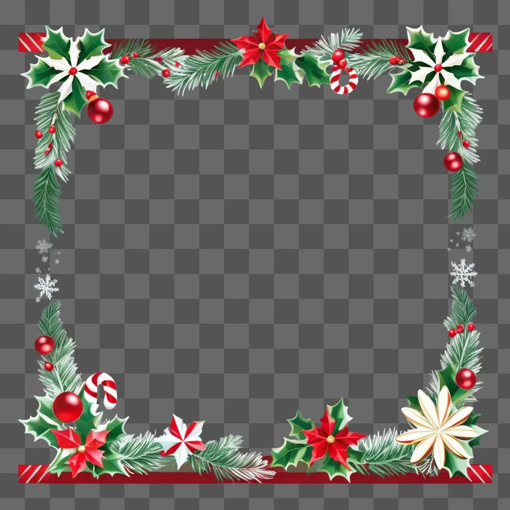 Free Christmas Border Clipart with Red and Green Frames