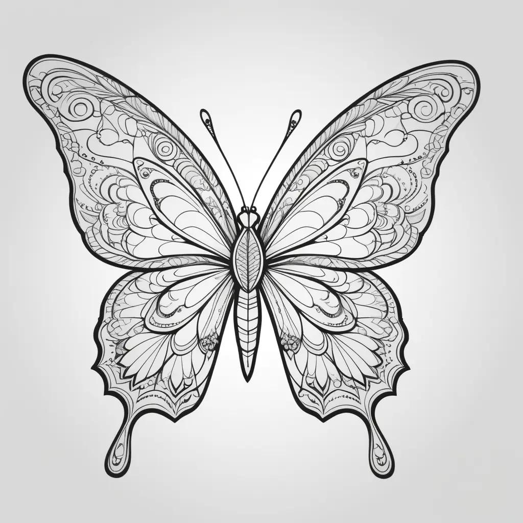 Free Coloring Pages of a Beautiful Butterfly