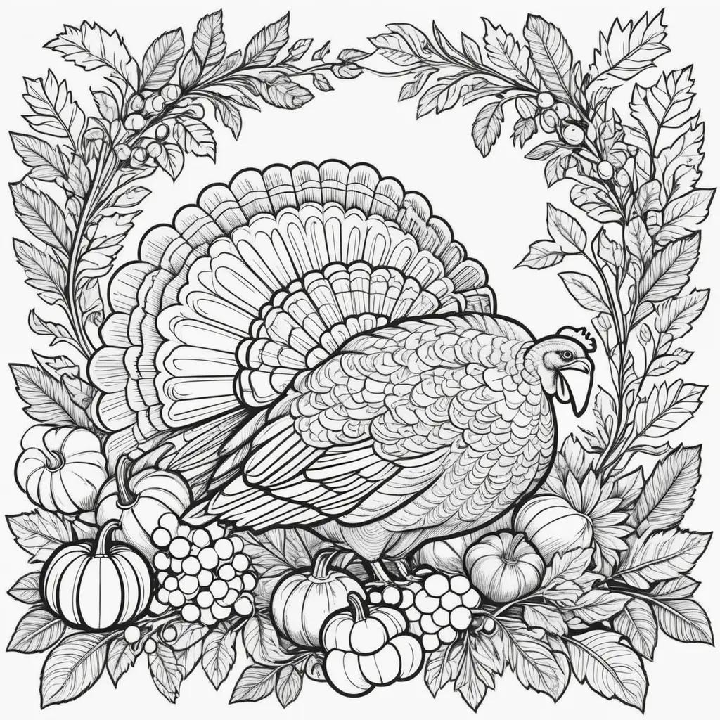 Free Coloring Pages of a Thanksgiving Turkey