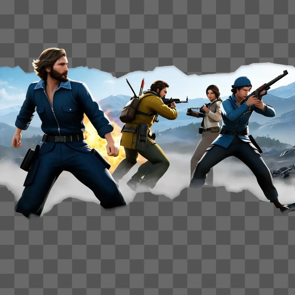 Free Fire game image with players in smoke